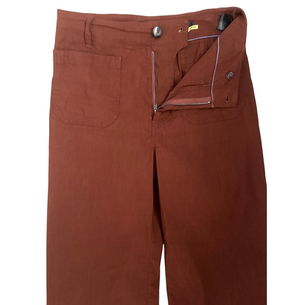 Anthropologie Maeve Colette High-Rise Wide-Leg Pants Magic Fabric Brown Size 29 - Picture 7 of 10
